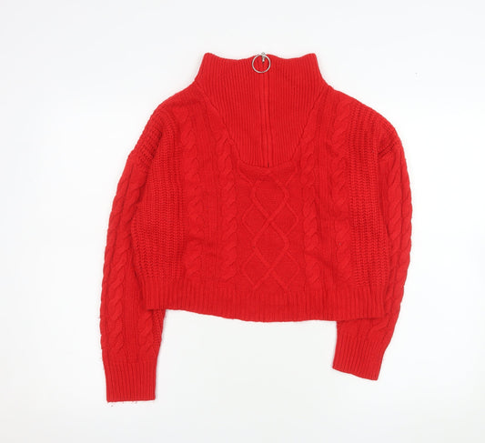 Womens UK Size 12 Brave Soul Red Pullover Jumper