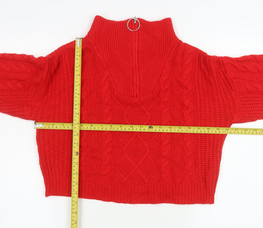 Womens UK Size 12 Brave Soul Red Pullover Jumper