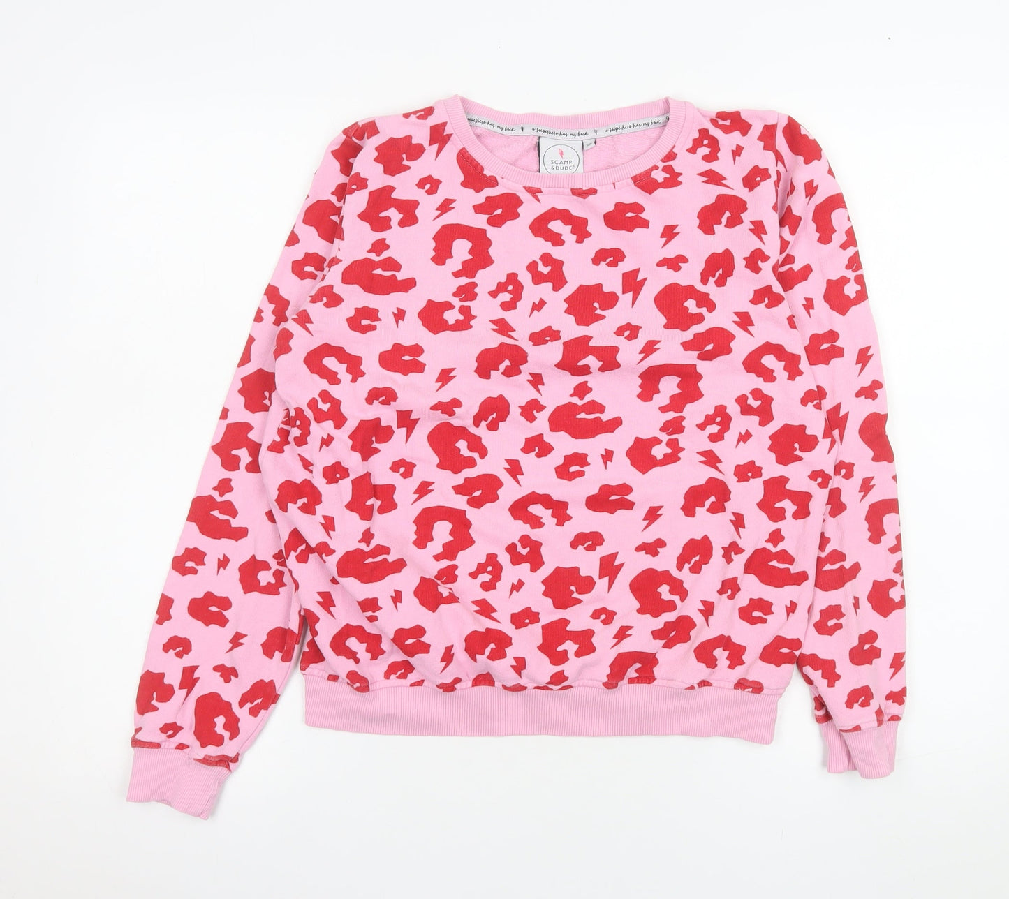 Womens UK Size XS Scamp & Dude Pink Pullover Sweatshirt