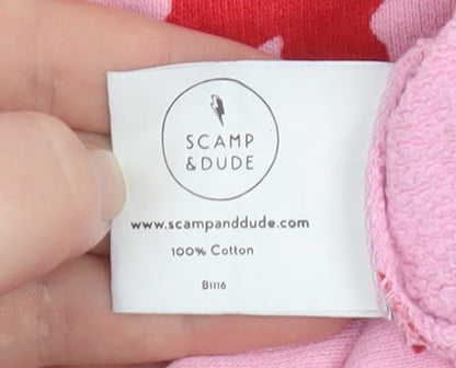 Womens UK Size XS Scamp & Dude Pink Pullover Sweatshirt