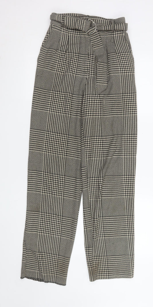 Womens UK Size XS Light Before Dark Regular Fit Paperbag Black Trousers