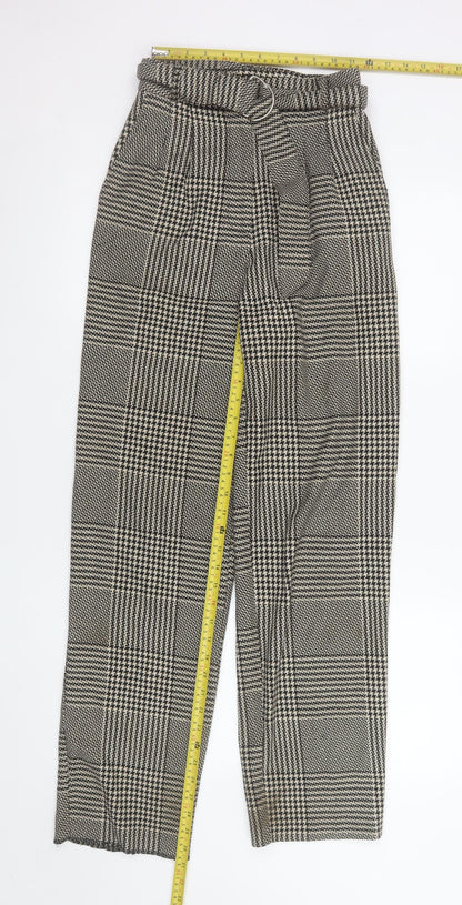 Womens UK Size XS Light Before Dark Regular Fit Paperbag Black Trousers