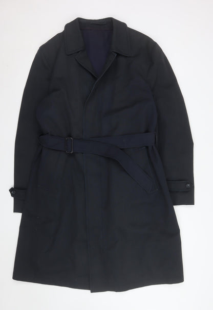 Mens UK Size 44 C&A Black Trench Coat