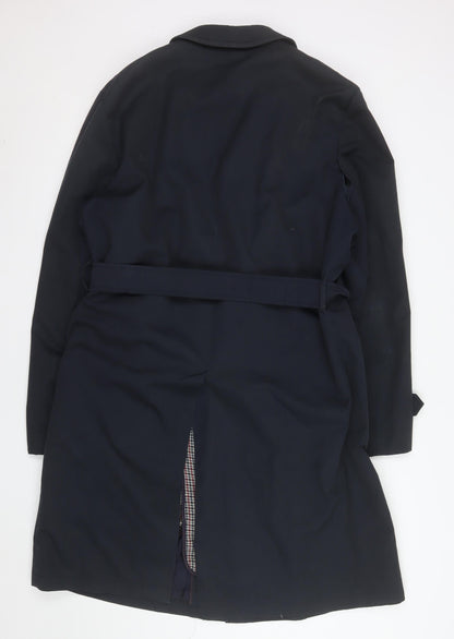 Mens UK Size 44 C&A Black Trench Coat