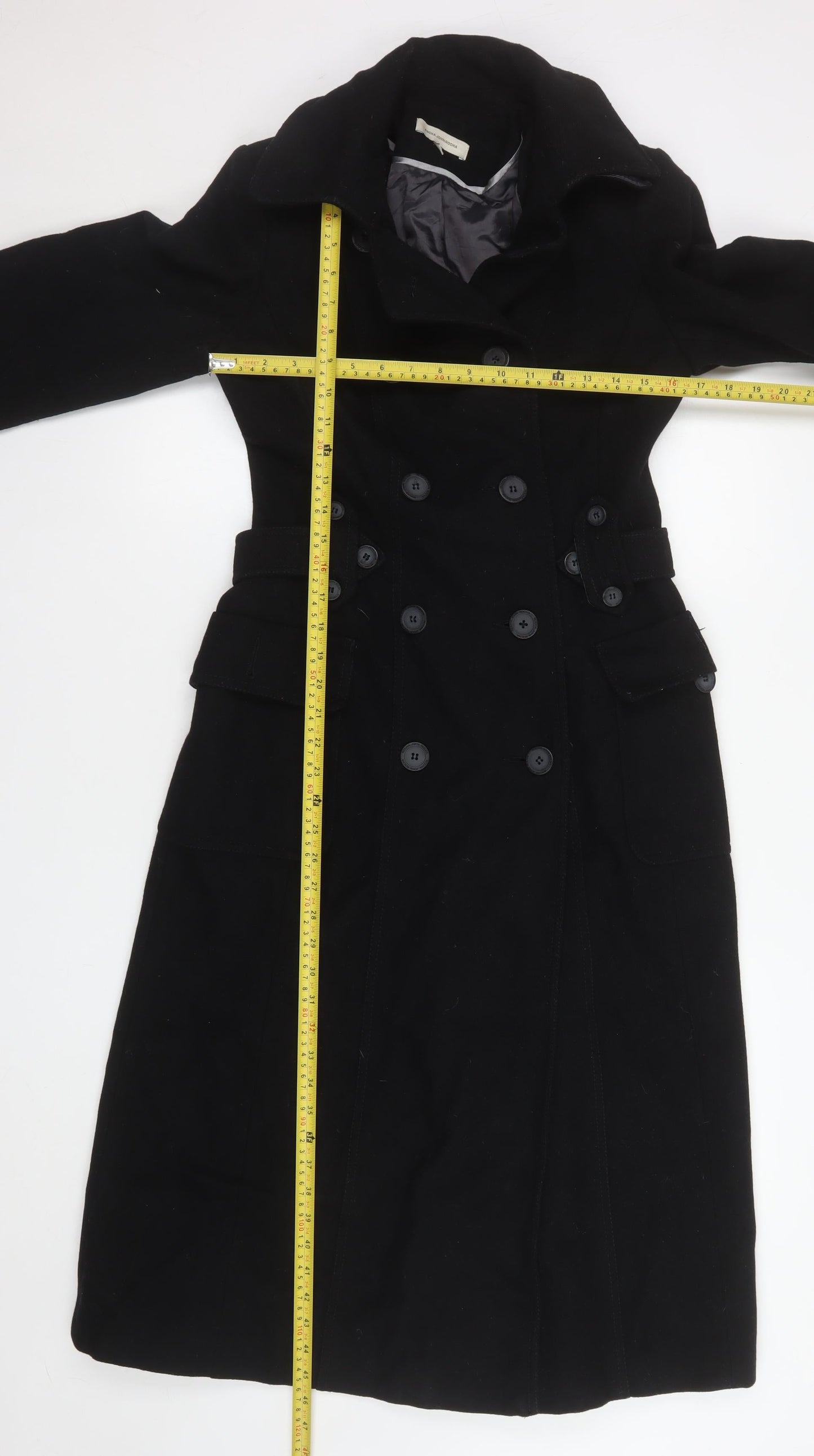 Womens UK Size 10 Rocha.John Rocha Black Trench Coat