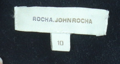 Womens UK Size 10 Rocha.John Rocha Black Trench Coat