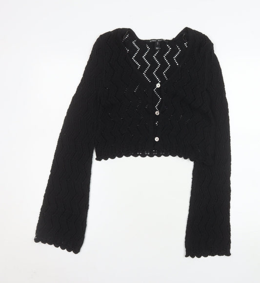 Womens UK Size 6 River Island Black Cardigan Jumper