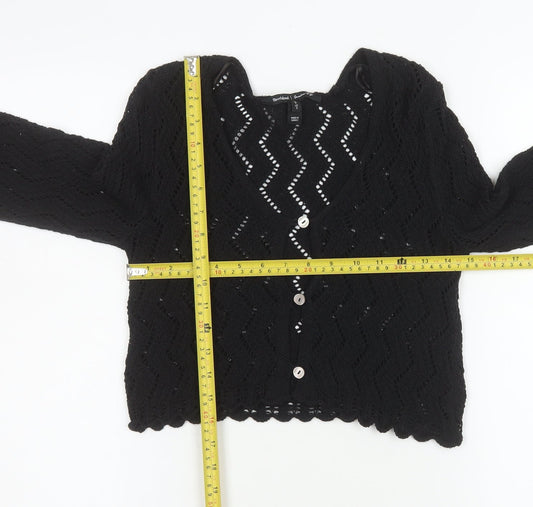 Womens UK Size 6 River Island Black Cardigan Jumper