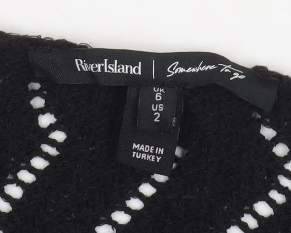 Womens UK Size 6 River Island Black Cardigan Jumper