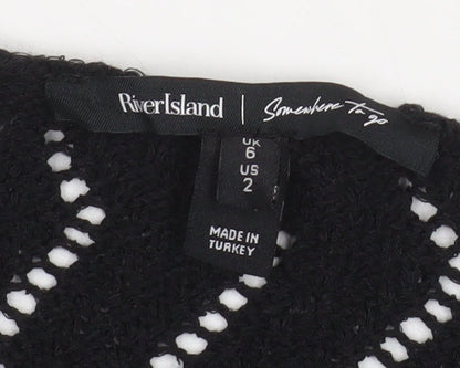 Womens UK Size 6 River Island Black Cardigan Jumper