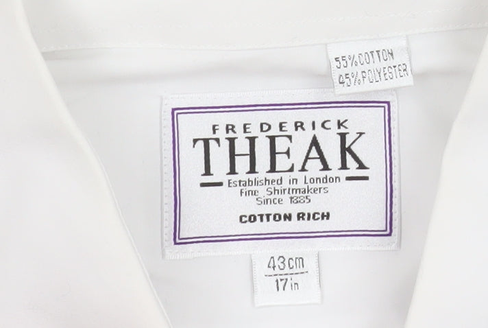 Mens UK Collar Size 17 Frederick Theak Smart White  Dress Shirt