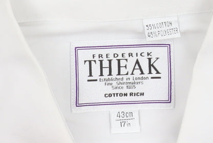 Mens UK Collar Size 17 Frederick Theak Smart White  Dress Shirt