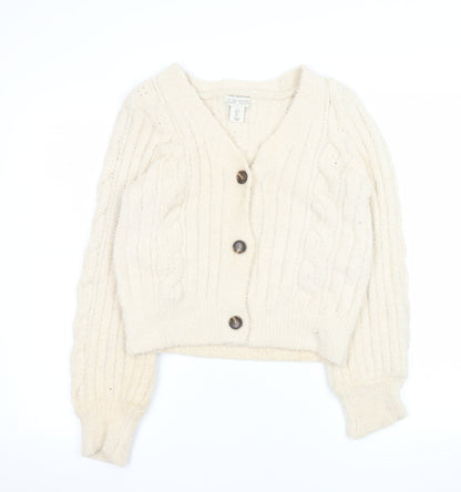 Womens UK Size S RUBY MOON Ivory Cardigan Jumper