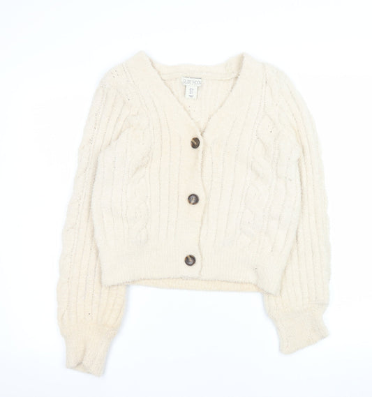 Womens UK Size S RUBY MOON Ivory Cardigan Jumper