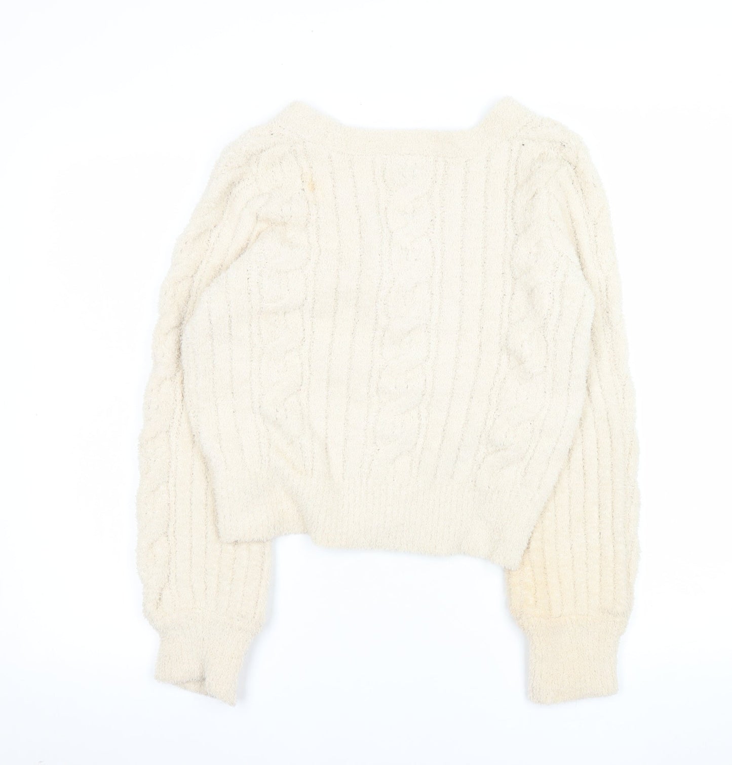 Womens UK Size S RUBY MOON Ivory Cardigan Jumper