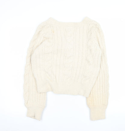 Womens UK Size S RUBY MOON Ivory Cardigan Jumper