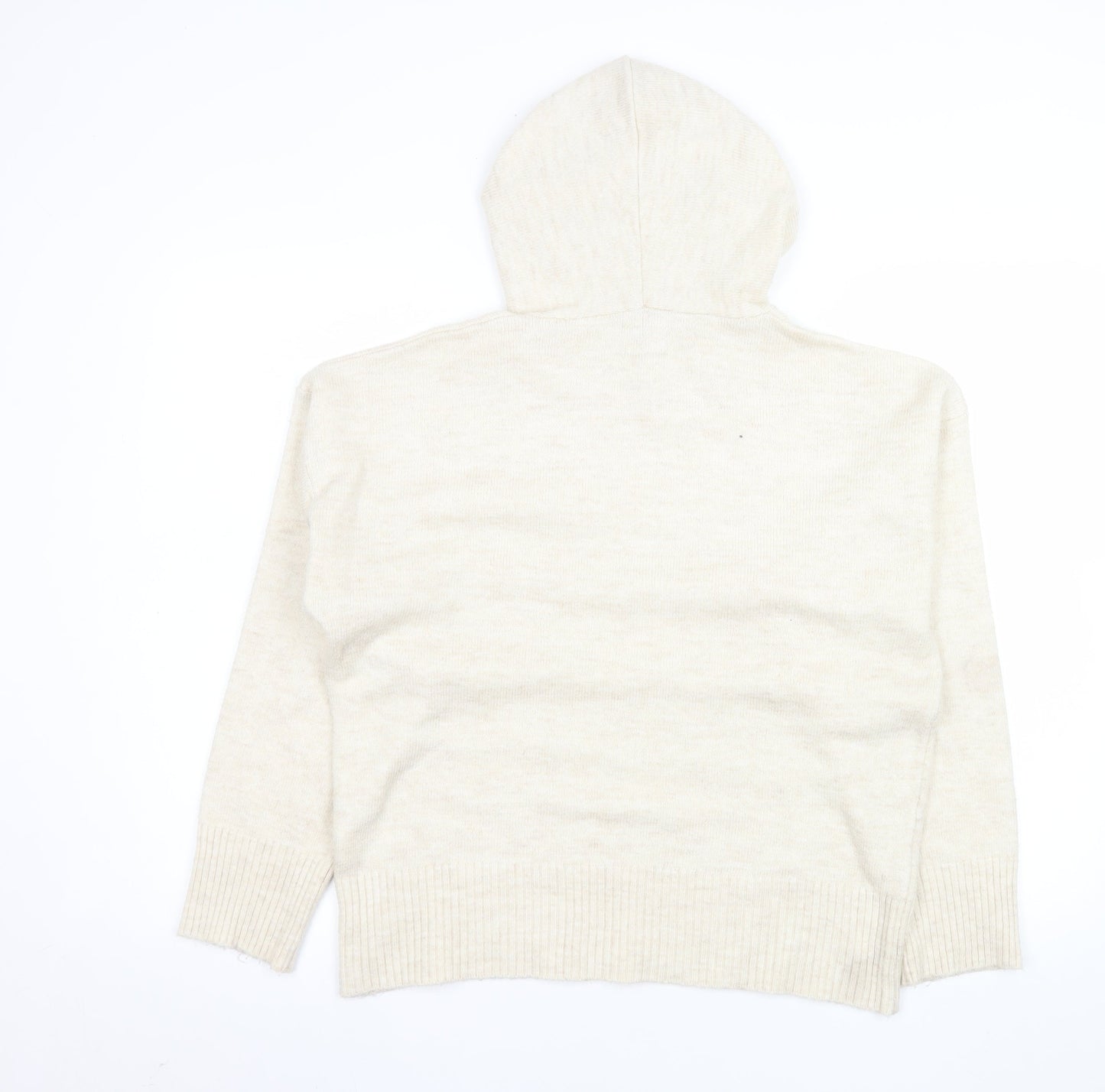 Womens UK Size 14 Sosandar Beige Pullover Hoodie