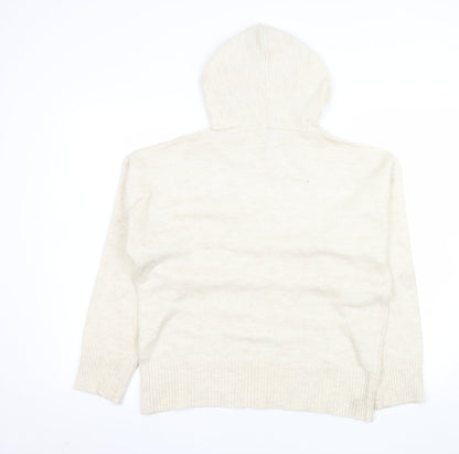 Womens UK Size 14 Sosandar Beige Pullover Hoodie