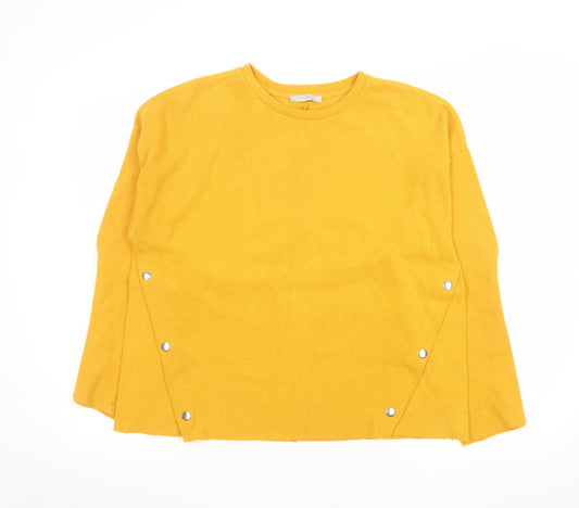 Womens UK Size 10 Zara Trafaluc Yellow Pullover Sweatshirt