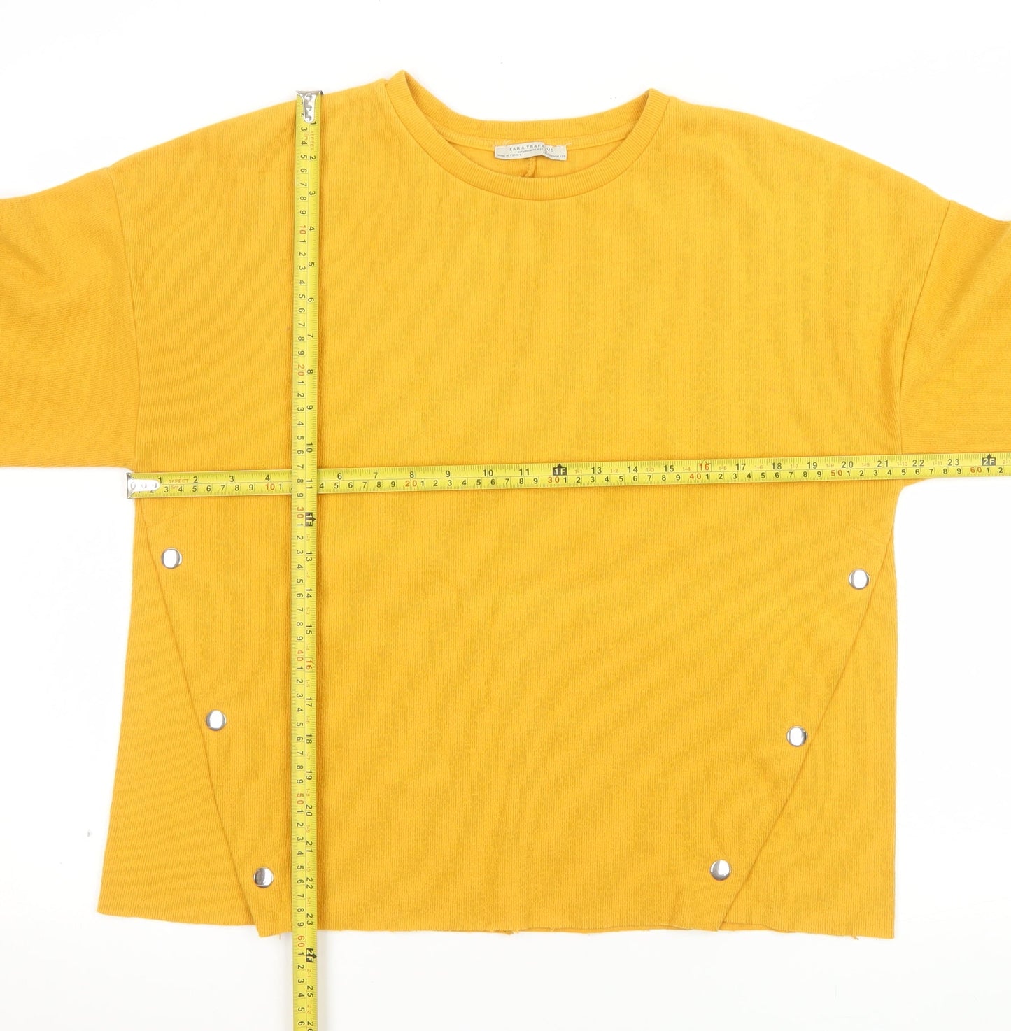 Womens UK Size 10 Zara Trafaluc Yellow Pullover Sweatshirt