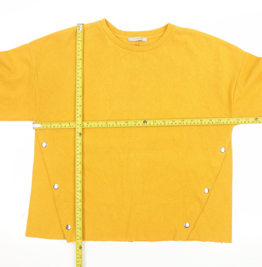 Womens UK Size 10 Zara Trafaluc Yellow Pullover Sweatshirt