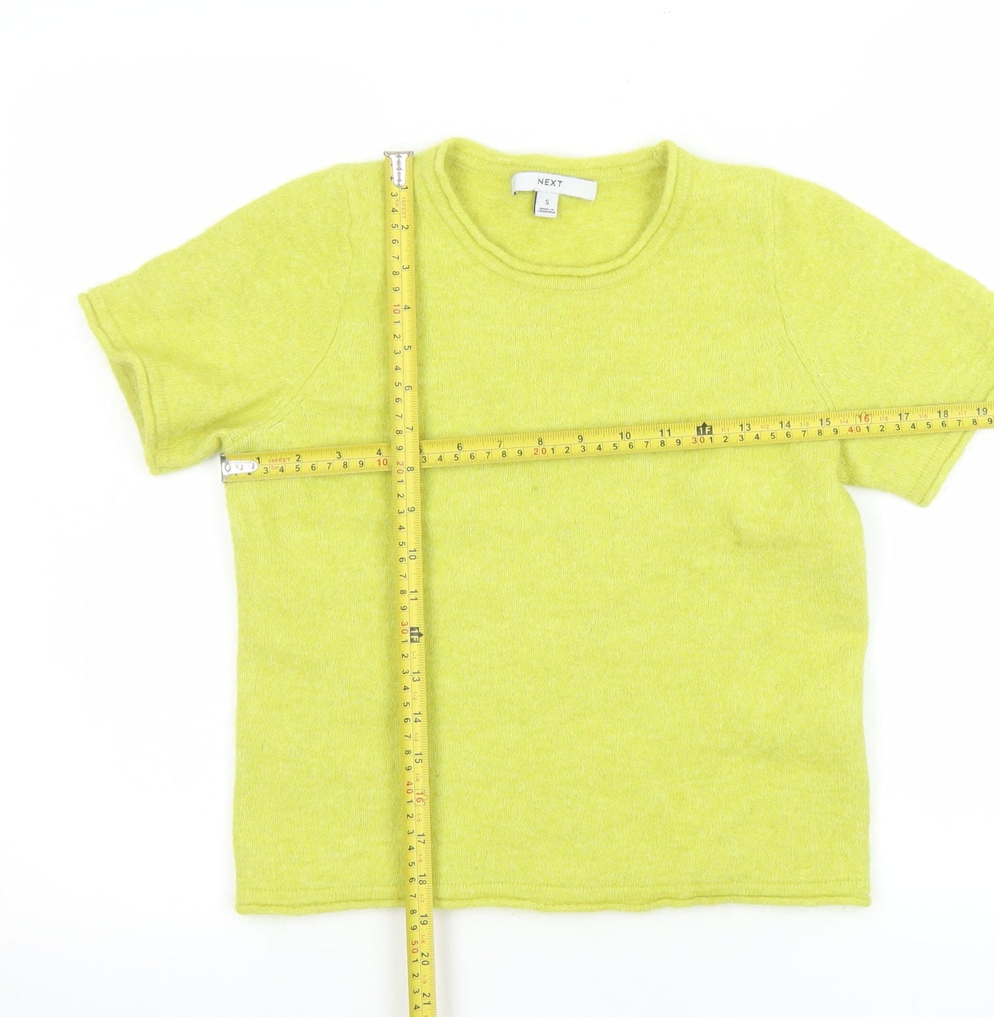 Womens UK Size S NEXT Yellow Basic T-Shirt