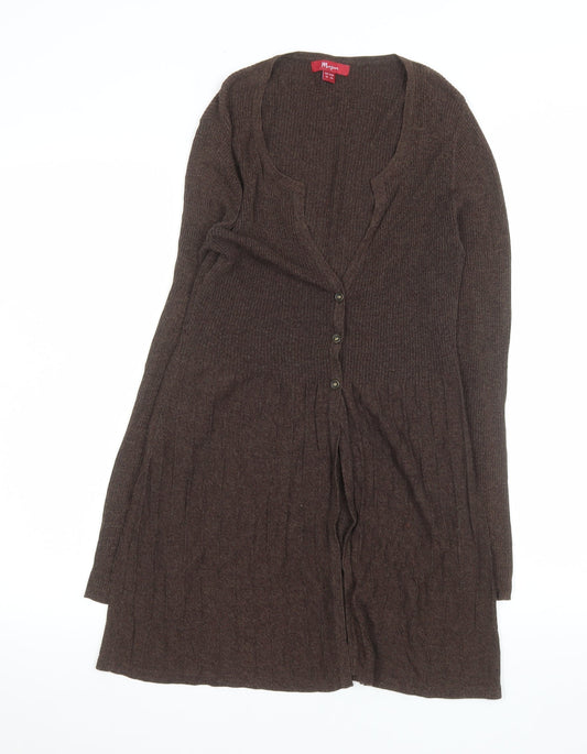 Monsoon Women Brown Wool Blend Knit Fit & Flare Dress UK 10
