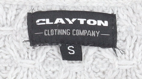 Mens UK Size S Clayton Grey Pullover Jumper