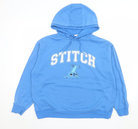 Womens UK Size L Disney Blue Pullover Hoodie