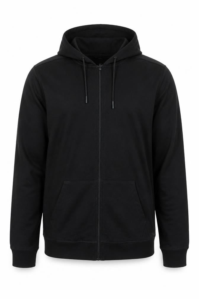 Crivit Men's Black M Full Zip Hooded Jacket with Pockets
