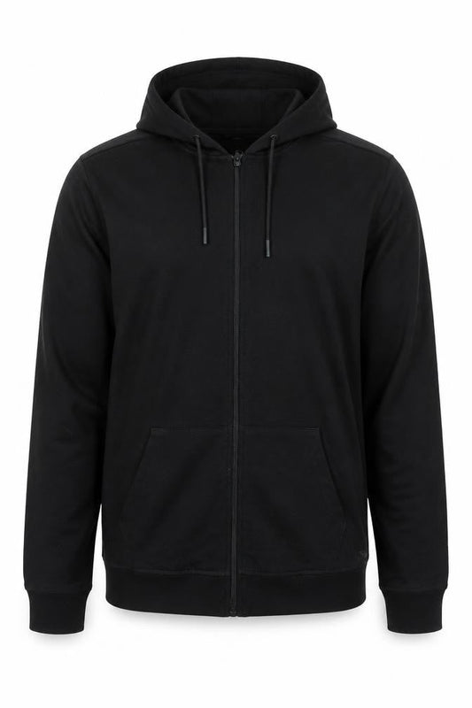 Crivit Men's Black M Full Zip Hooded Jacket with Pockets