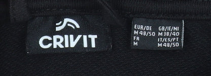 Crivit Men's Black M Full Zip Hooded Jacket with Pockets