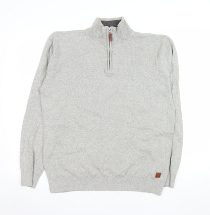 Mens UK Size M NEXT Grey Henley Sweatshirt