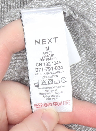 Mens UK Size M NEXT Grey Henley Sweatshirt