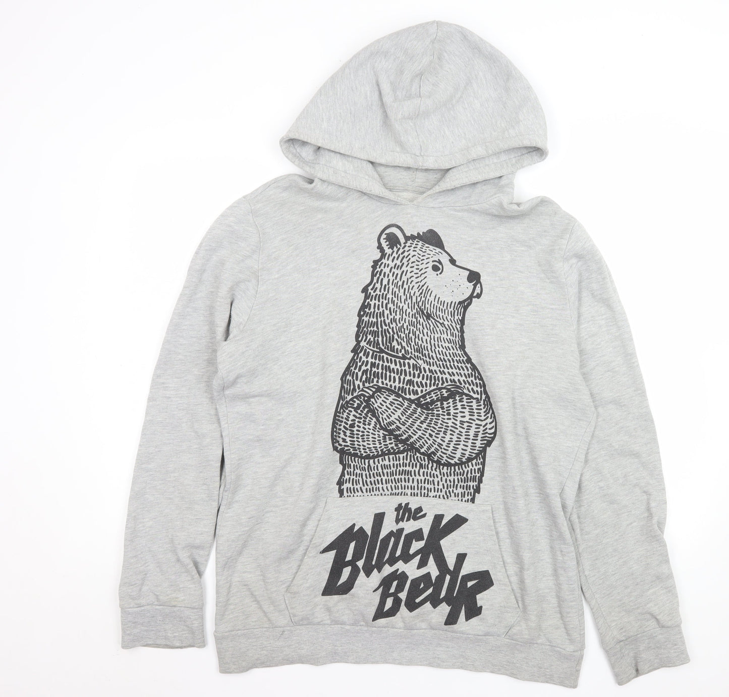 Mens UK Size L Bershka Grey Pullover Hoodie