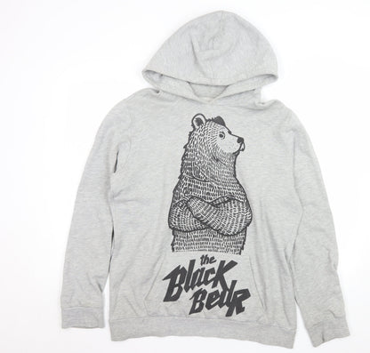 Mens UK Size L Bershka Grey Pullover Hoodie