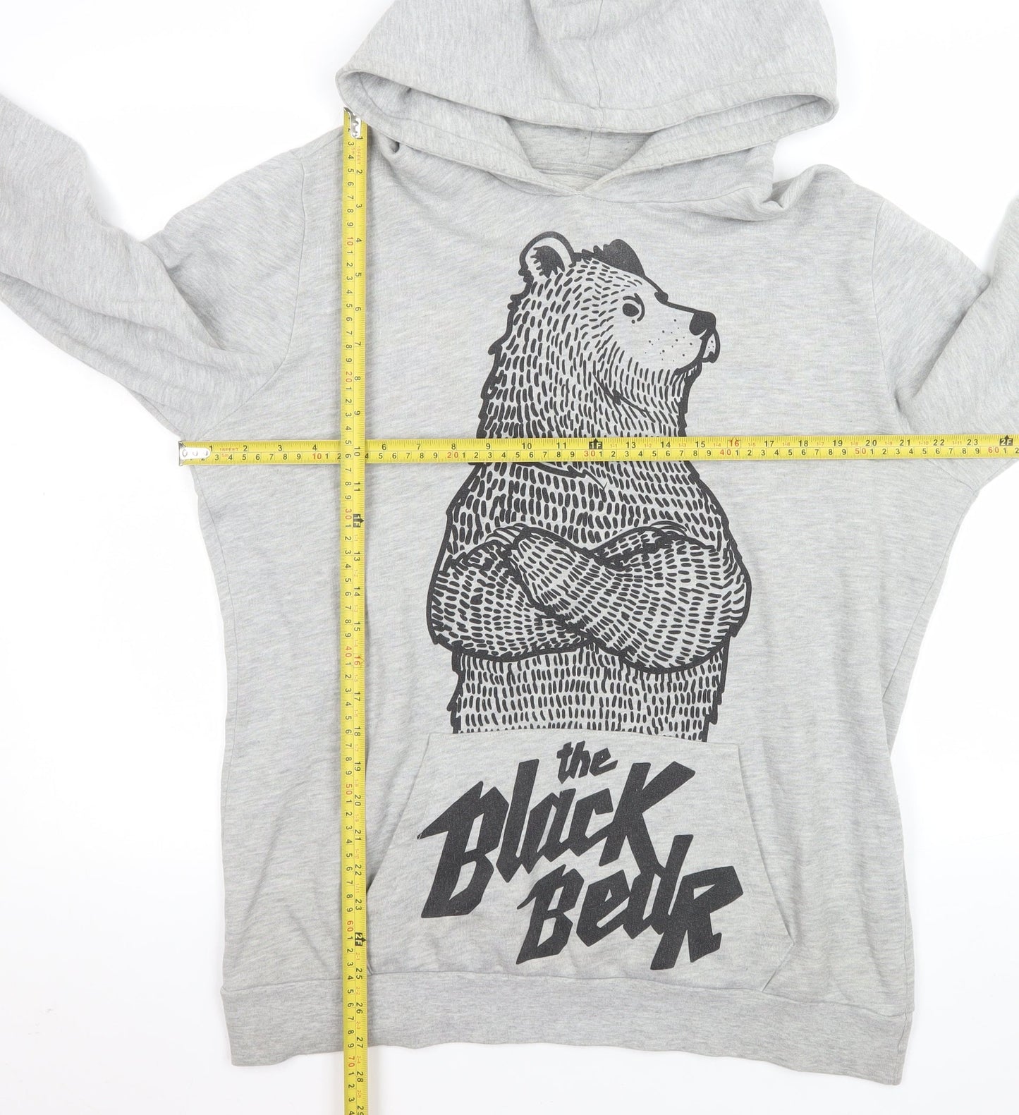 Mens UK Size L Bershka Grey Pullover Hoodie