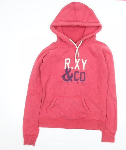 Womens UK Size L ROXY Pink Pullover Hoodie