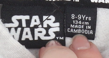 Boys UK Size 8-9 Years Star Wars Grey Pullover Hoodie