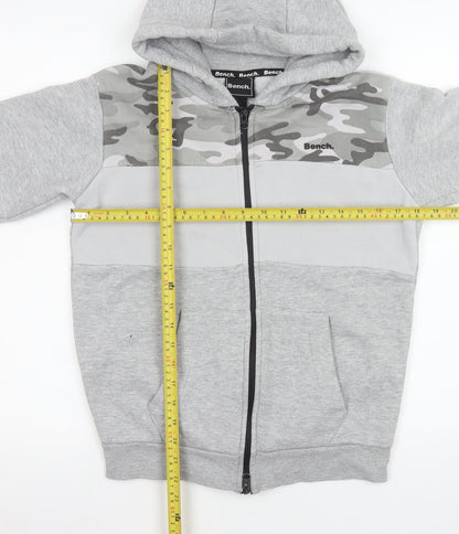 Bench Boys Grey Camo Hooded Full Zip Track Jacket 11-12 Years