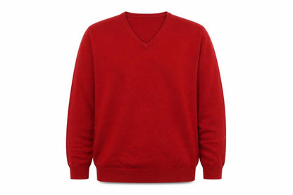 Thomas Nash Men's Red V-Neck Acrylic Pullover Jumper XL