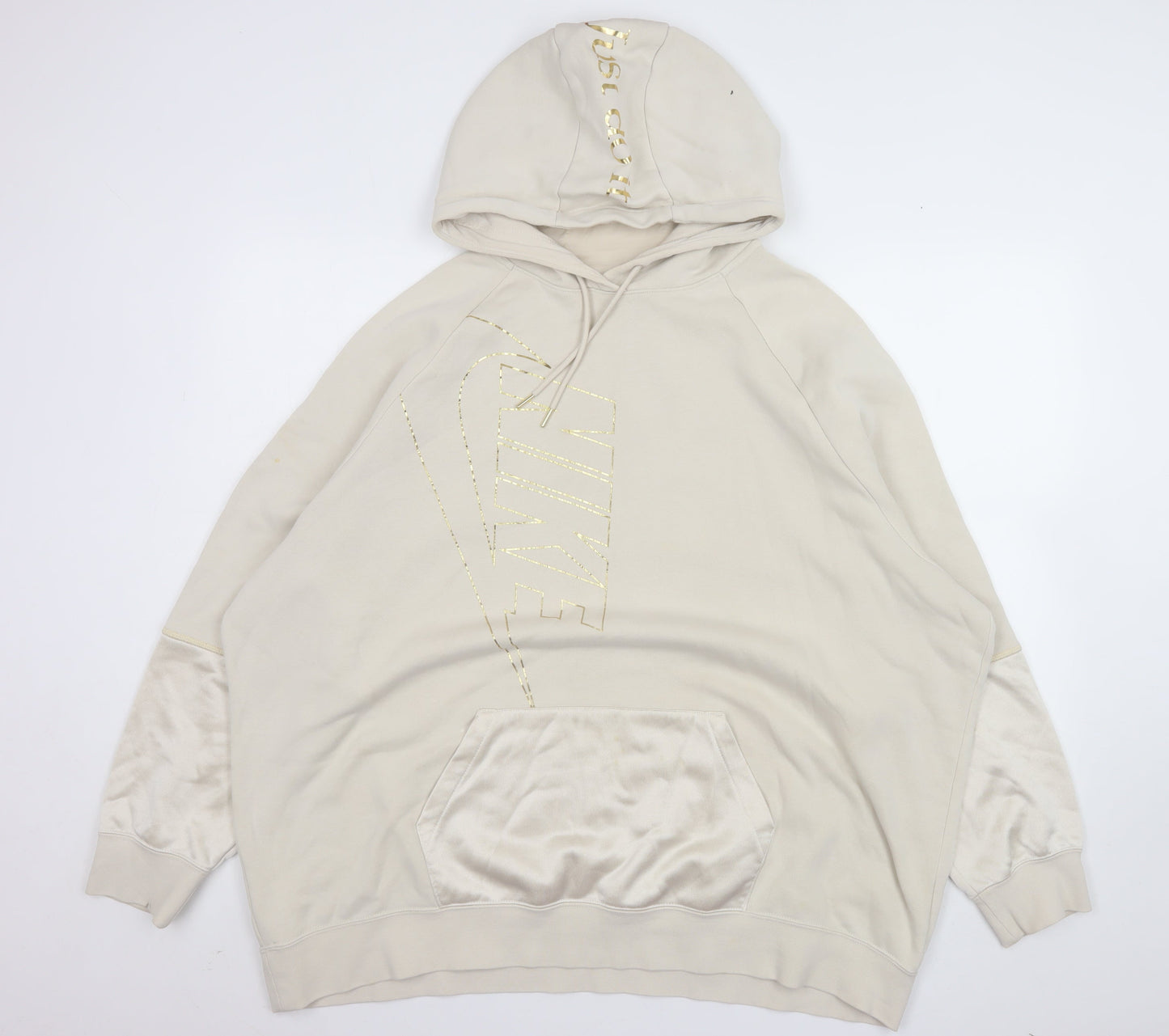 Womens UK Size XL Nike Beige Pullover Hoodie
