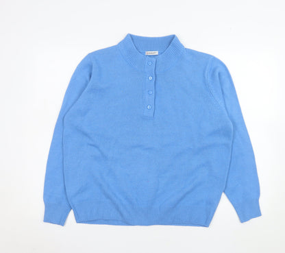 Womens UK Size 18 Damart Blue Henley Jumper