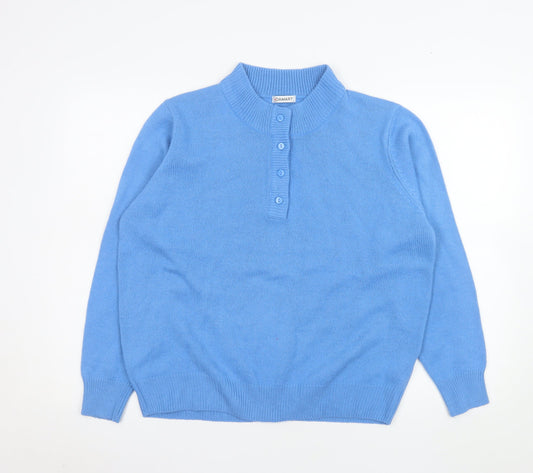 Womens UK Size 18 Damart Blue Henley Jumper