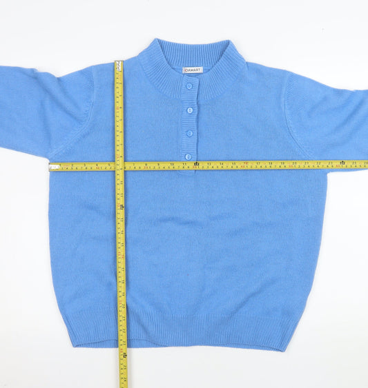Womens UK Size 18 Damart Blue Henley Jumper