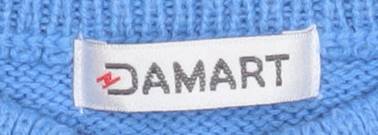 Womens UK Size 18 Damart Blue Henley Jumper