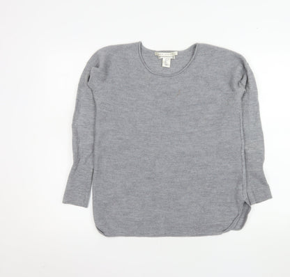 Max Studio Womens Grey 100% Merino Wool Long Sleeve Pullover Jumper L