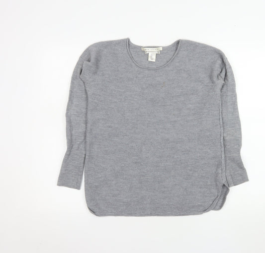 Max Studio Womens Grey 100% Merino Wool Long Sleeve Pullover Jumper L