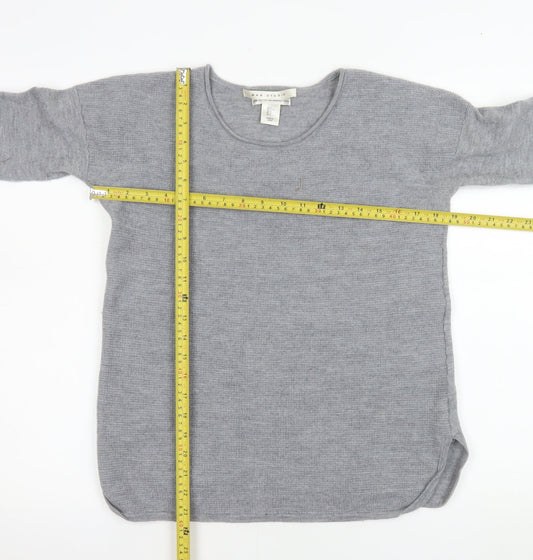 Max Studio Womens Grey 100% Merino Wool Long Sleeve Pullover Jumper L