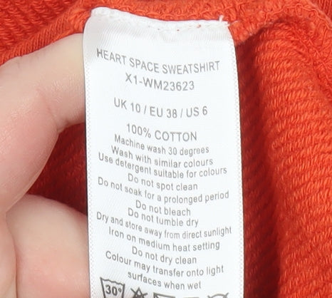 Womens UK Size 10 Seasalt Cornwall Orange Pullover Sweatshirt